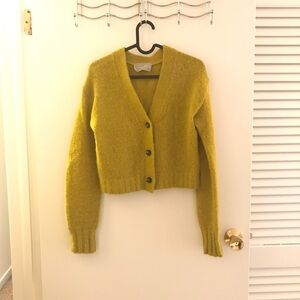 Everlane The Alpaca V Neck Cropped Cardigan